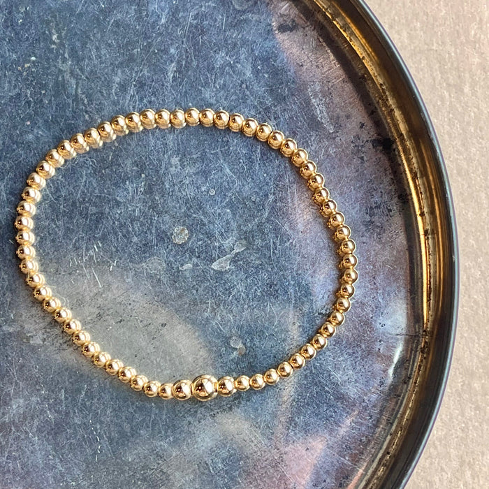 Tiny Gold Beaded Bracelet - 14k Gold Fill
