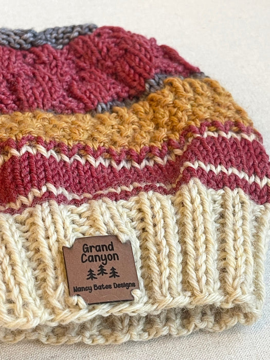 Hand-Knit National Parks Inspired Hat - Grand Canyon