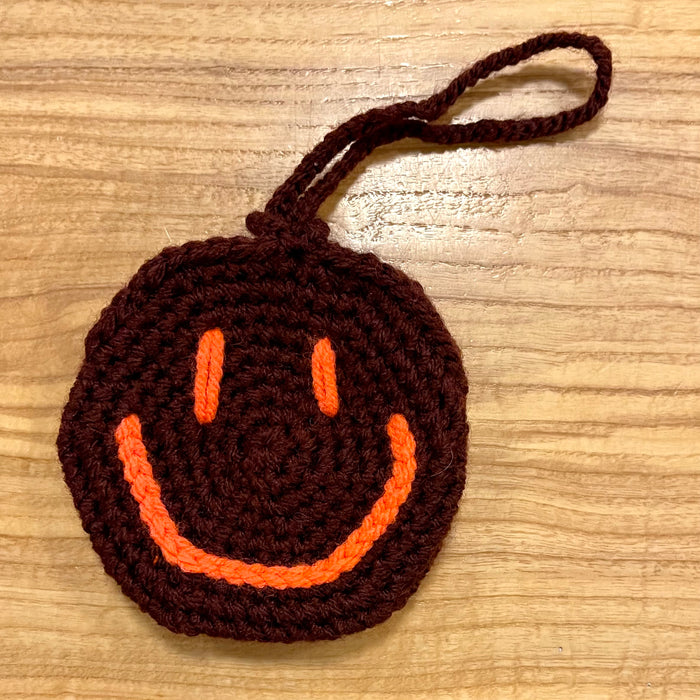 Hand-Crocheted Smiley Pouch