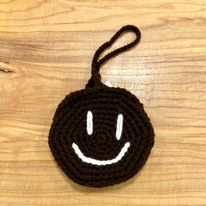 Hand-Crocheted Smiley Pouch