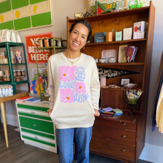 Teach, Love, Inspire Sweatshirt in Heather Dust