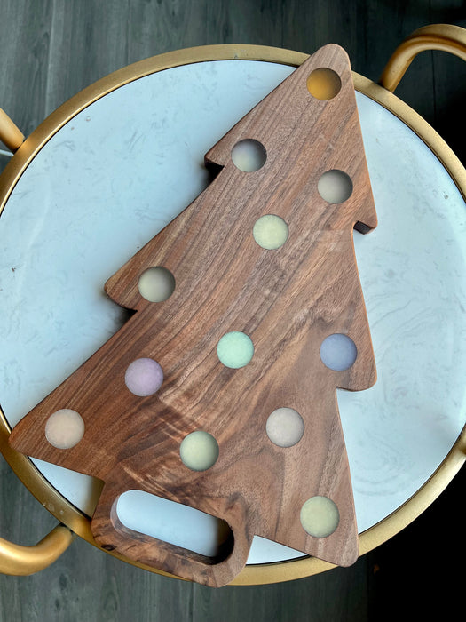 Artisan Tree Charcuterie Board Made In Stoughton - Dark Wood- Black Walnut