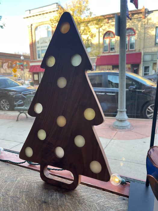 Artisan Tree Charcuterie Board Made In Stoughton - Dark Wood- Black Walnut