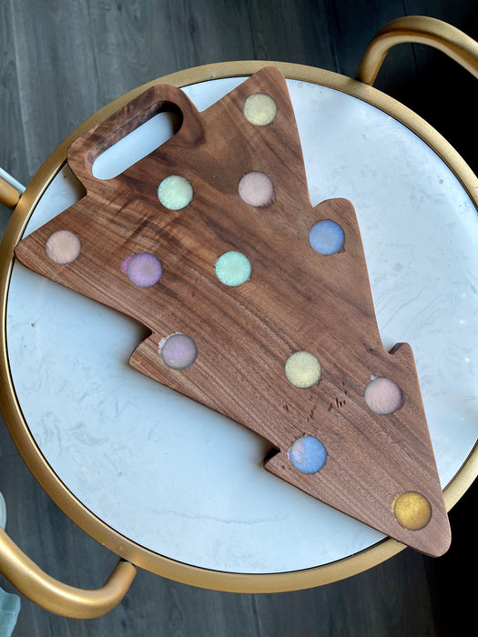 Artisan Tree Charcuterie Board Made In Stoughton - Dark Wood- Black Walnut