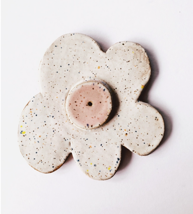 Daisy Incense Holder in Pink/White