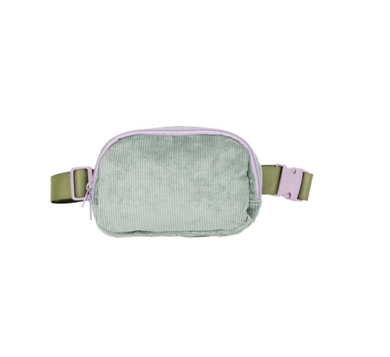 Mint Corduroy Belt Bag