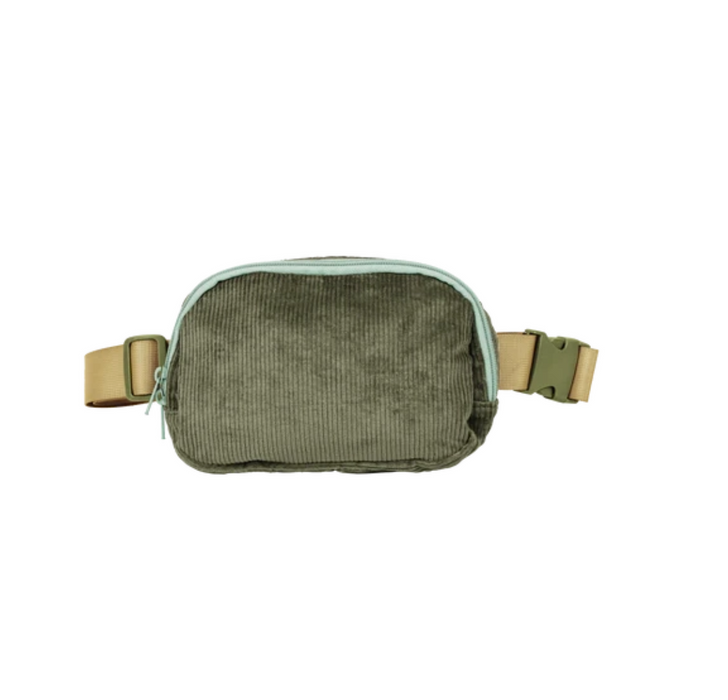 Olive Corduroy Belt Bag