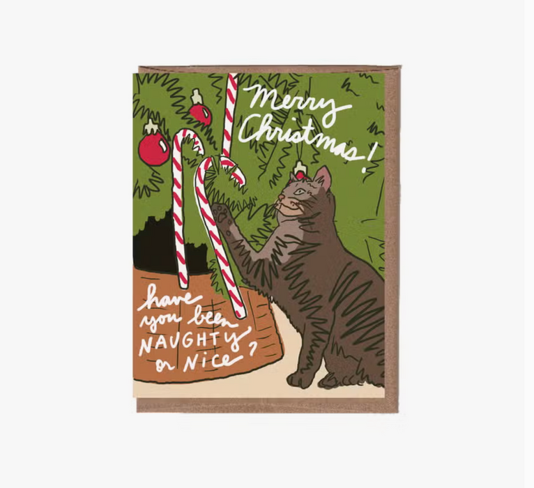 Scratch 'n Sniff Candy Cane Cat Christmas Card