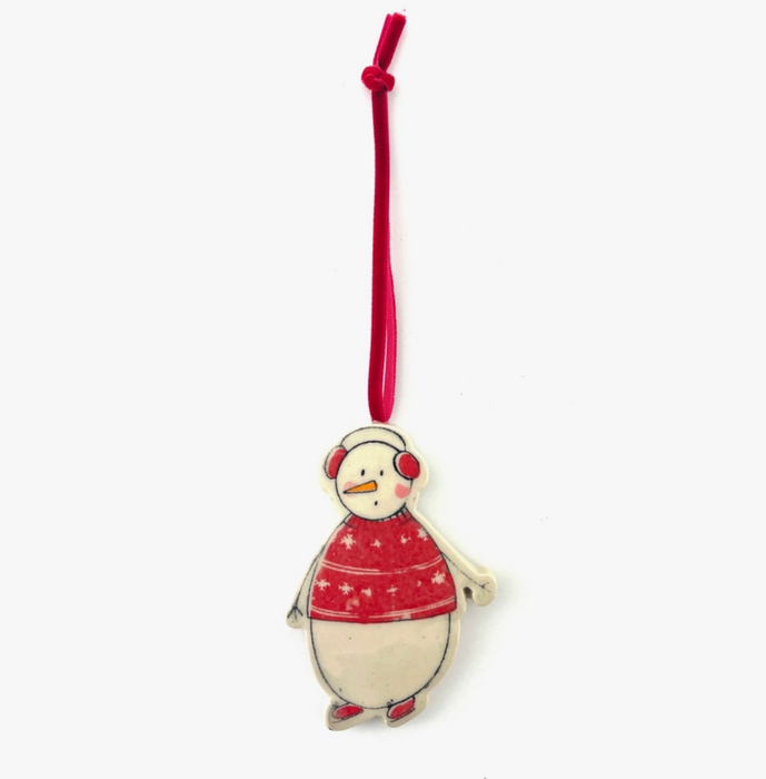 Snowman Ornament - Tinsel