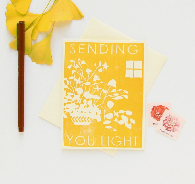 Sending You Light Letterpress Card