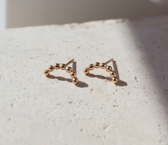 Sequin Arc Earrings - 14k Gold Fill or Sterling Silver