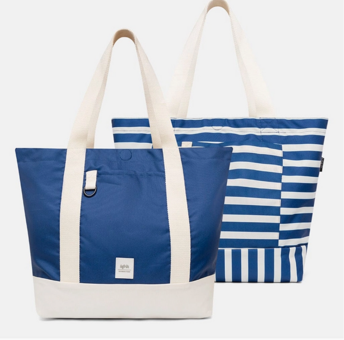 Reversible Beach Bag in Marine Stripe