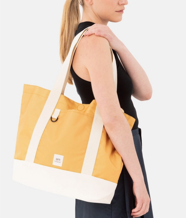 Reversible Beach Bag in Mustard Check