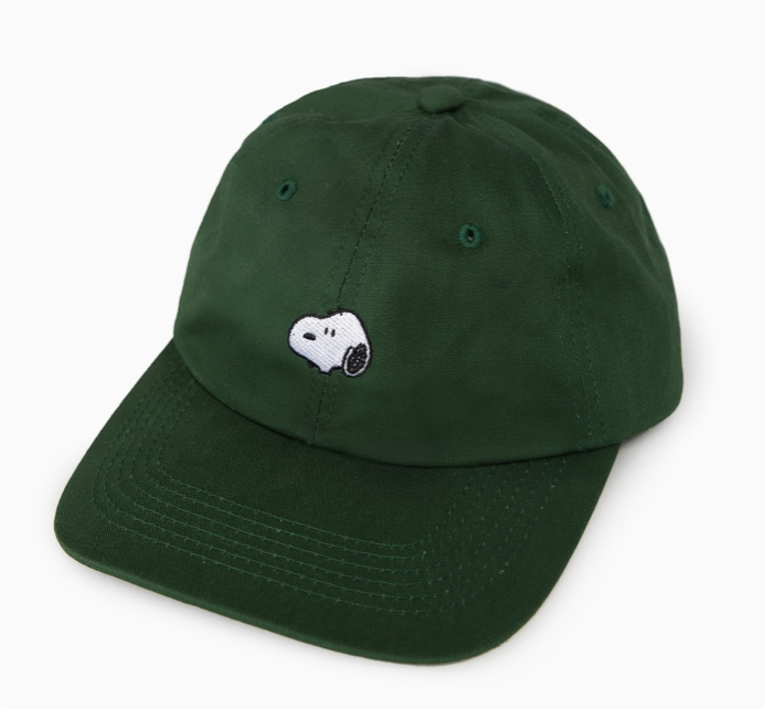 Embroidered Snoopy Dad Hat in Forest