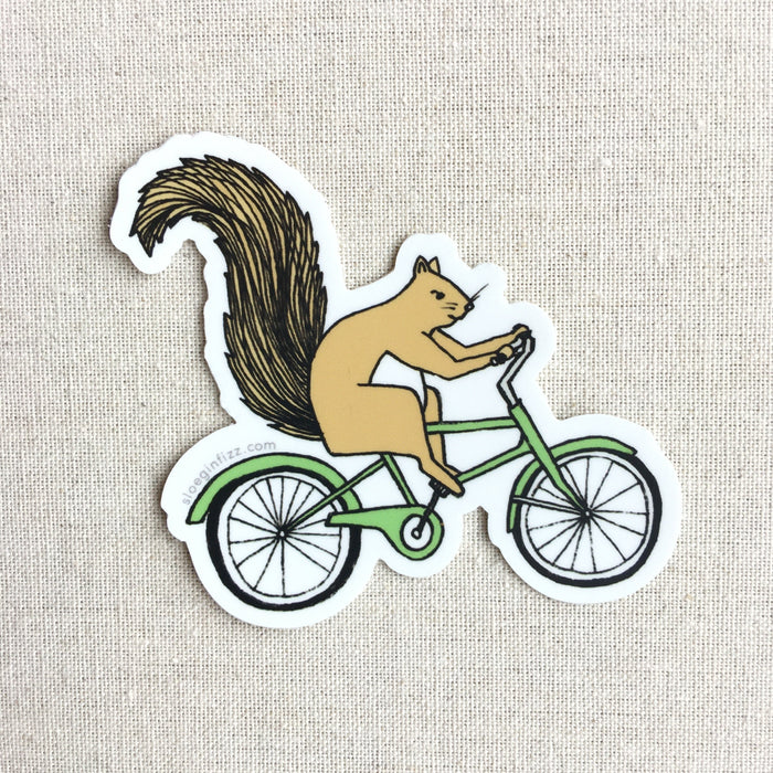 Squirrel Riding Bicycle Sticker