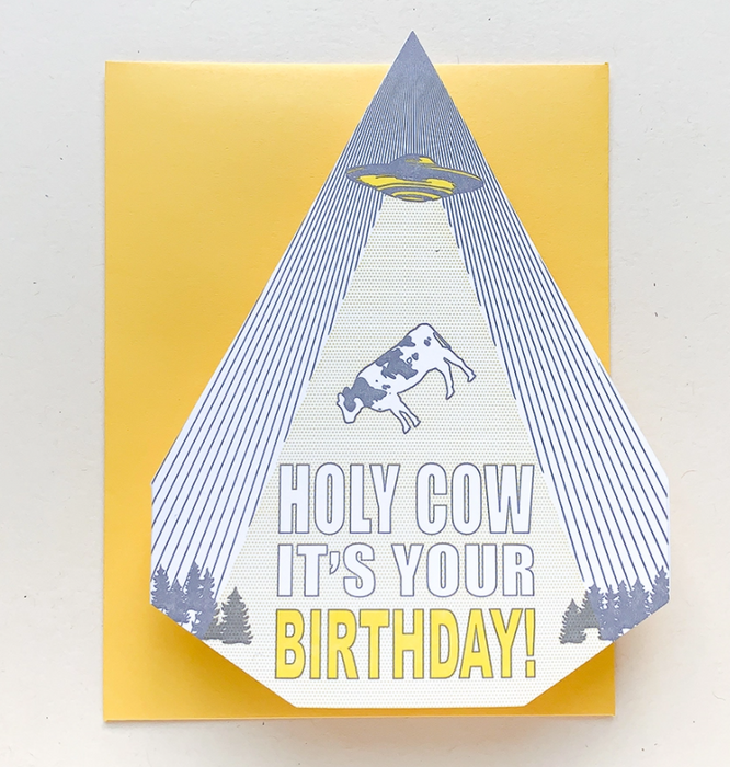 Holy Cow It's Your Birthday Letterpress Card