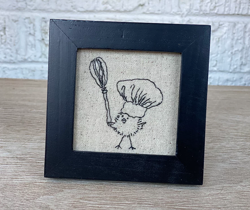 Bird Feeder (Chef) - Hand Stitched Art
