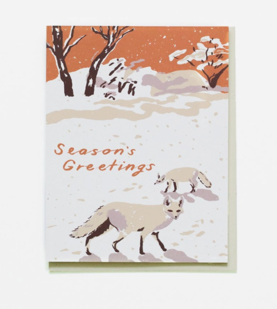 Foxes Season's Greetings Card