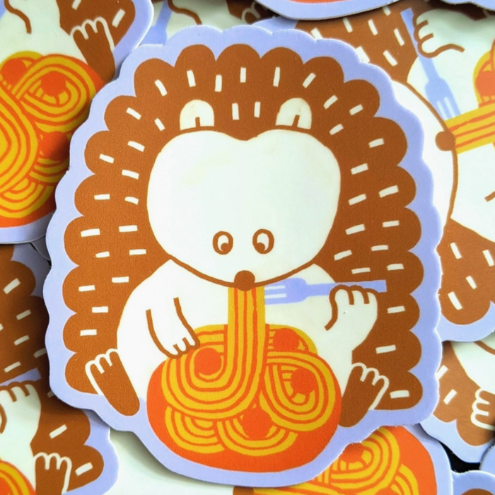 Spaghetti Hedgehog Vinyl Sticker