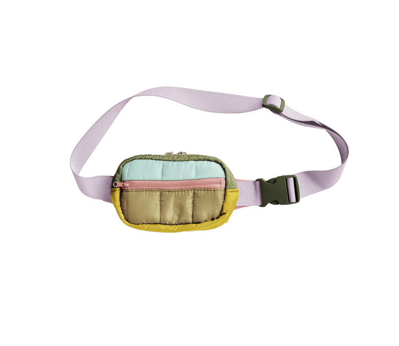 Olive Lilac Colorblock Puffy Hip Bag
